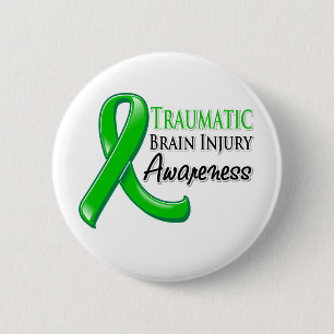 Traumatisches Brain Injury Injury Awareness Ribbon Button