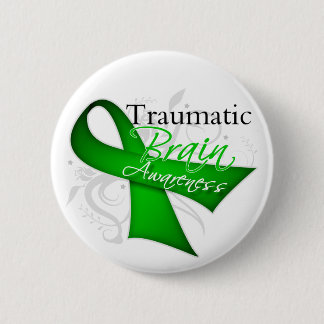 Traumatisches Brain Injury Injury Awareness Ribbon Button