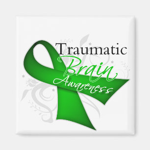 Traumatisches Brain Injury Injury Awareness Ribbon Magnet