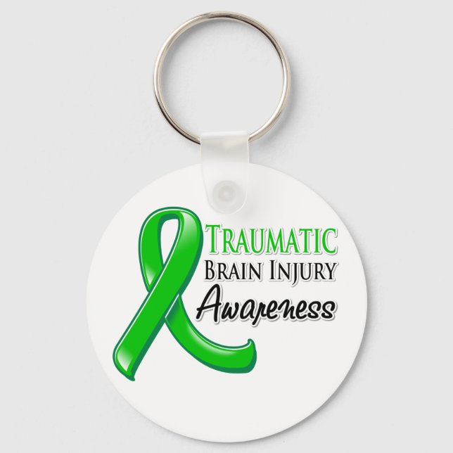 Traumatisches Brain Injury Injury Awareness Ribbon Schlüsselanhänger (Vorderseite)