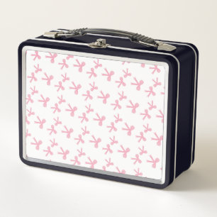 Träumchen-Lunchbox mit rosa Schleife Süße Coquet Metall Brotdose
