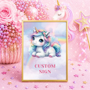 Träumchenhaftes Pastell-Einhorn Magischer Tag Mädc Poster
