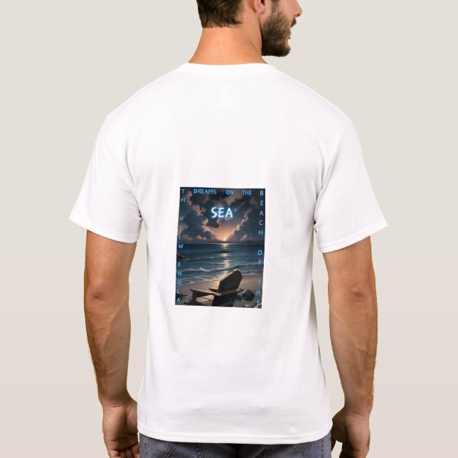 Träume am Meer - Sonnenuntergang Strand Zurück Pri T-Shirt (Rückseite)