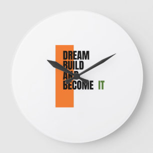 Träume. Bauen. Werden. – Inspirierendes Wachstum & Große Wanduhr