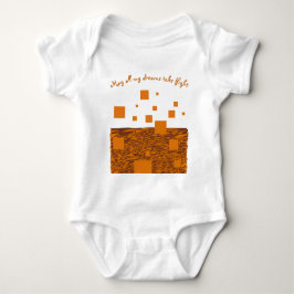 Träume entfalten Orange Floating Blocks Squares Baby Strampler