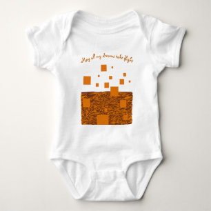 Träume entfalten Orange Floating Blocks Squares Baby Strampler