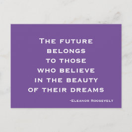 Träume, Glaube, Motivierend Lila und weiß Postkarte