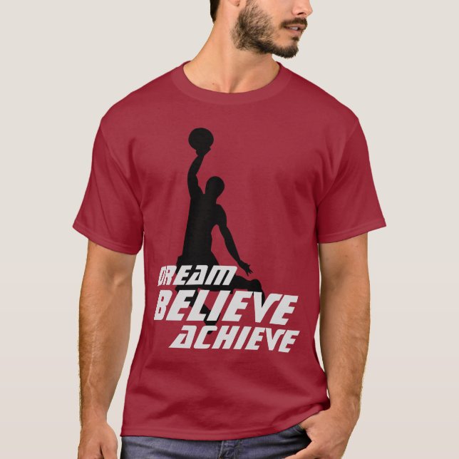 Träume glauben erreichen Basketball T-Shirt (Vorderseite)