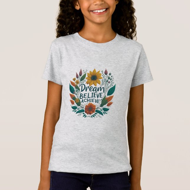 Träume. Glauben Sie. Erreichen. Kinder T-Shirt (Vorderseite)