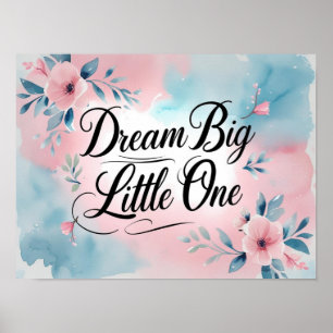 Träume Groß Kleiner – Pastell-Kinderzimmer-Wandkun Poster