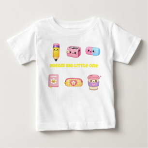 Träume groß, kleines süßes lächelndes Schulsachen Baby T-shirt