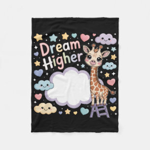Träume höher süße Giraffe klettert nach den Sterne Fleecedecke