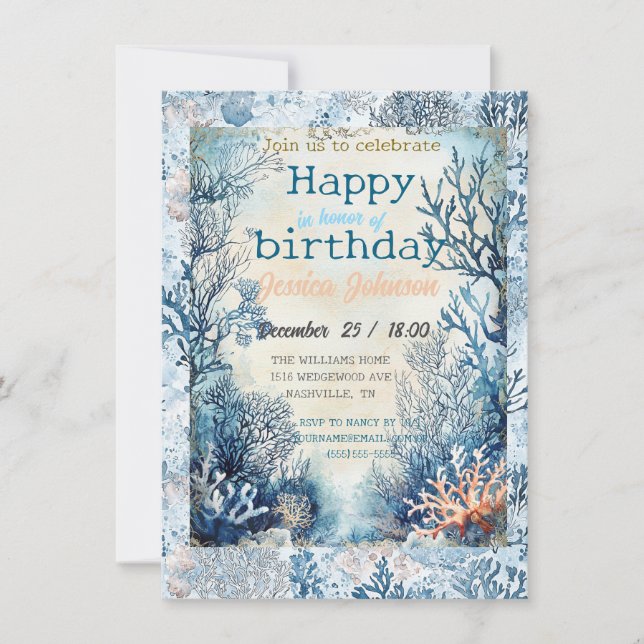 Träume im Meer Einladung (Vorderseite)