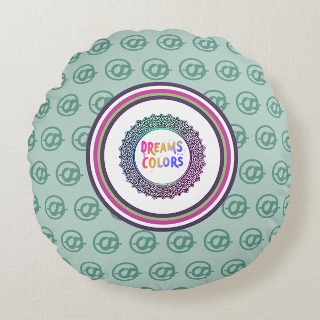 Träume in Farben Rundes Kissen (Vorderseite)