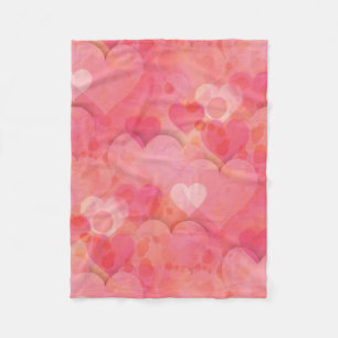 Träume mit rosa Herzen Fleecedecke