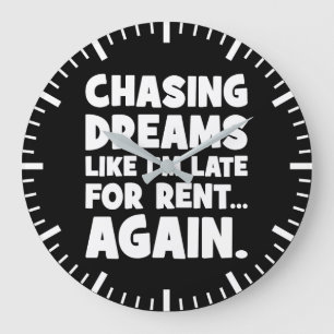 Träume nachjagen, wie ich wieder verspätet bin, lu große wanduhr