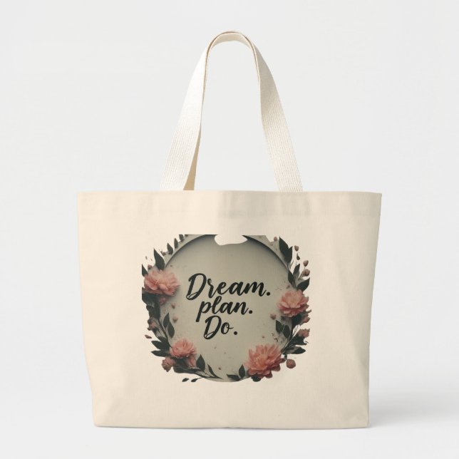 Träume. Plan. Empfohlen. - Jumbo Tote Bag Stoffbeutel (Vorne)