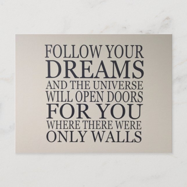 Träume Postkarte (Vorderseite)