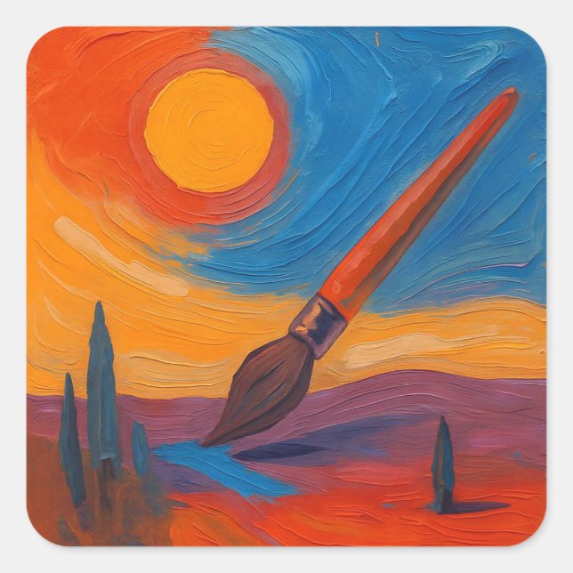 Träume Quadratischer Aufkleber (Vorderseite)