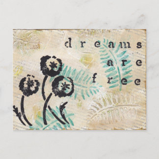 Träume sind frei postkarte