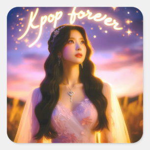 Träume und Sterne: K-Pop für immer feiern Quadratischer Aufkleber