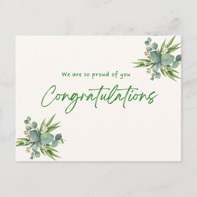 Träume verwirklicht: Abschluss-Karte Einladungspostkarte (Vorderseite)