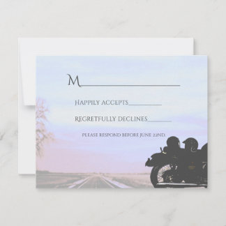 Träume von der Hochzeit von Motorrädern RSVP Karte