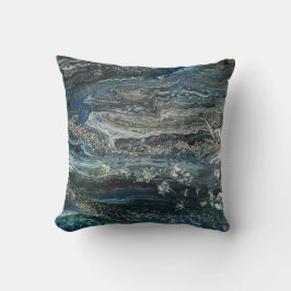 Träume von der Ocean'19 Acrylmalerei in Grau Kissen