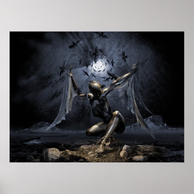 Träume von Fliegen, surrealer Kunst Poster (Vorne)