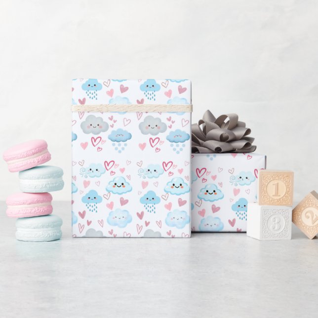 Träume von Pfirsichwolken Geschenkpapier (Babyparty)