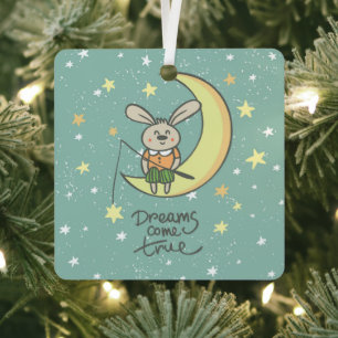 Träume wahr werden   Sonnig auf dem Mond Ornament Aus Metall