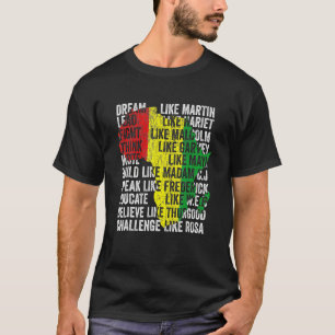 Träume wie Martin, Führe wie Harriet Schwarze Gesc T-Shirt
