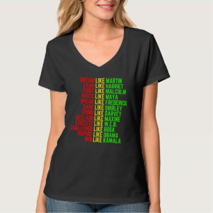 Träume wie Martin Lead wie Harriet Black History T-Shirt