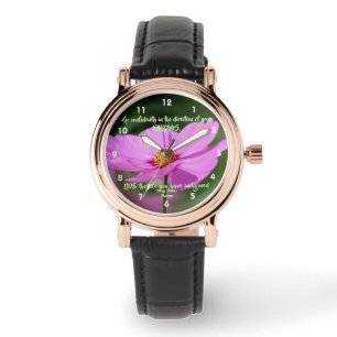 Träume Zitat Kosmos Blume Inspiration Armbanduhr
