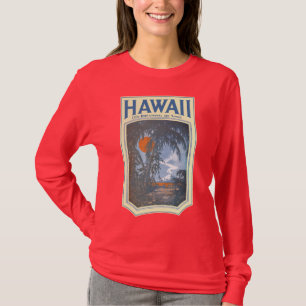 Träumen dunklen langen T-Shirts Hülse Hawaii-Dam