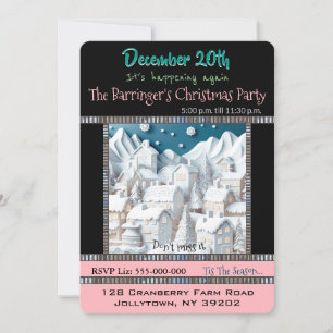 Träumen einer weißen Weihnachtszeit-Party Einladun Einladung