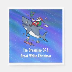 Träumen eines großen Weißen Hais Weihnachten Serviette