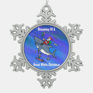 Träumen eines großen weißen Weihnachtsschmucks Schneeflocken Zinn-Ornament