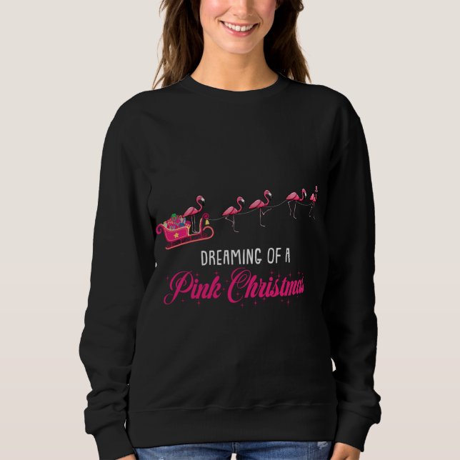 Träumen eines rosa Niedlichen Flamingo Sweatshirt (Vorderseite)