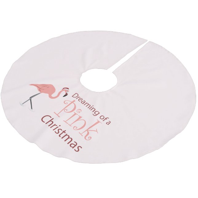 Träumen eines rosa Weihnachten - Baumrock Polyester Weihnachtsbaumdecke (Schrägansicht)