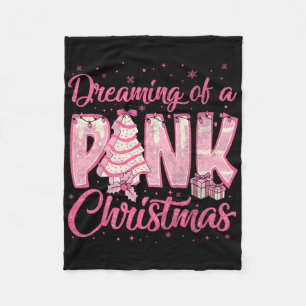Träumen eines rosa Weihnachtsbaum Kuchen Funny Wei Fleecedecke