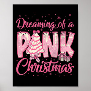 Träumen eines rosa Weihnachtsbaum Kuchen Funny Wei Poster