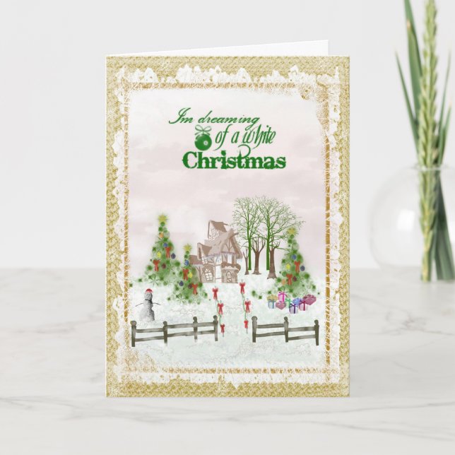 Träumen eines weißen Weihnachts Feiertagskarte (Vorderseite)