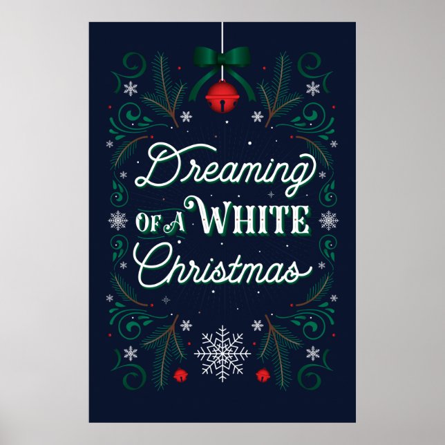 Träumen eines weißen Weihnachtsgebäcks 24x36 Poster (Vorne)