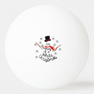 Träumen eines weißen Weihnachtsschneemans Tischtennisball