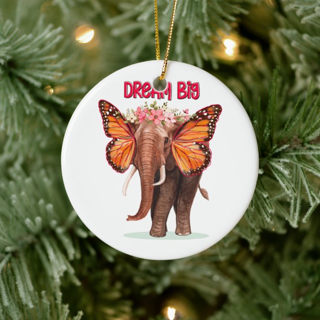 Träumen groß wie ein Elefant Inspiration Keramik Ornament (Baum)