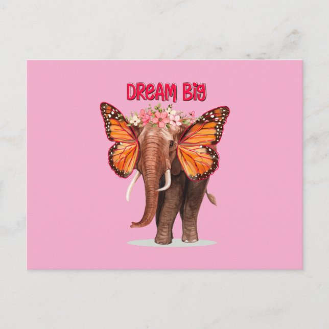 Träumen groß wie ein Elefant Inspiration Postkarte (Vorderseite)