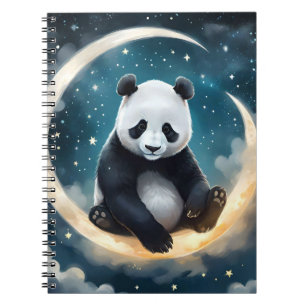 Träumen im Mondlicht: Pandas Celestial Serenade Notizblock