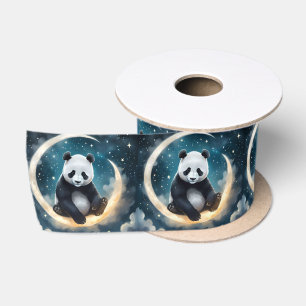 Träumen im Mondlicht: Pandas Celestial Serenade Satinband