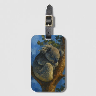 Träumen in Eukalyptus - Schlafen Koala Kunst Gepäckanhänger